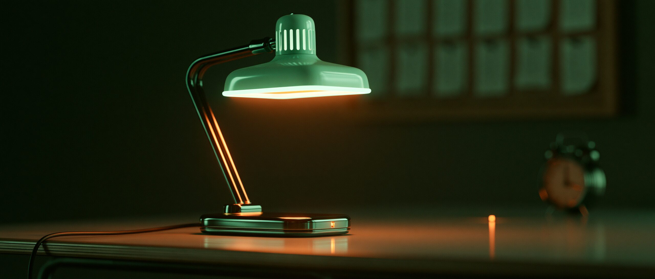 agent at home, photographed in the dark