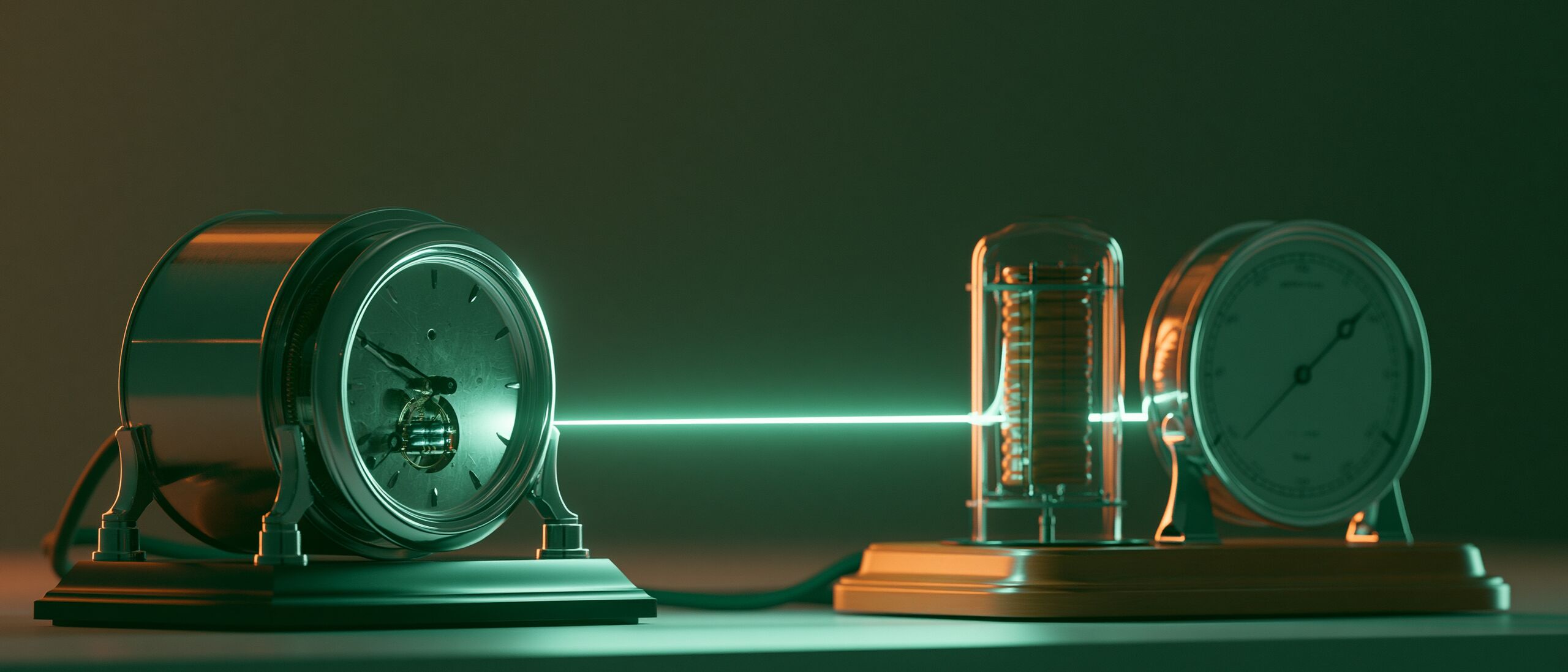 Formula isomorphism, an instrument photographed in the dark