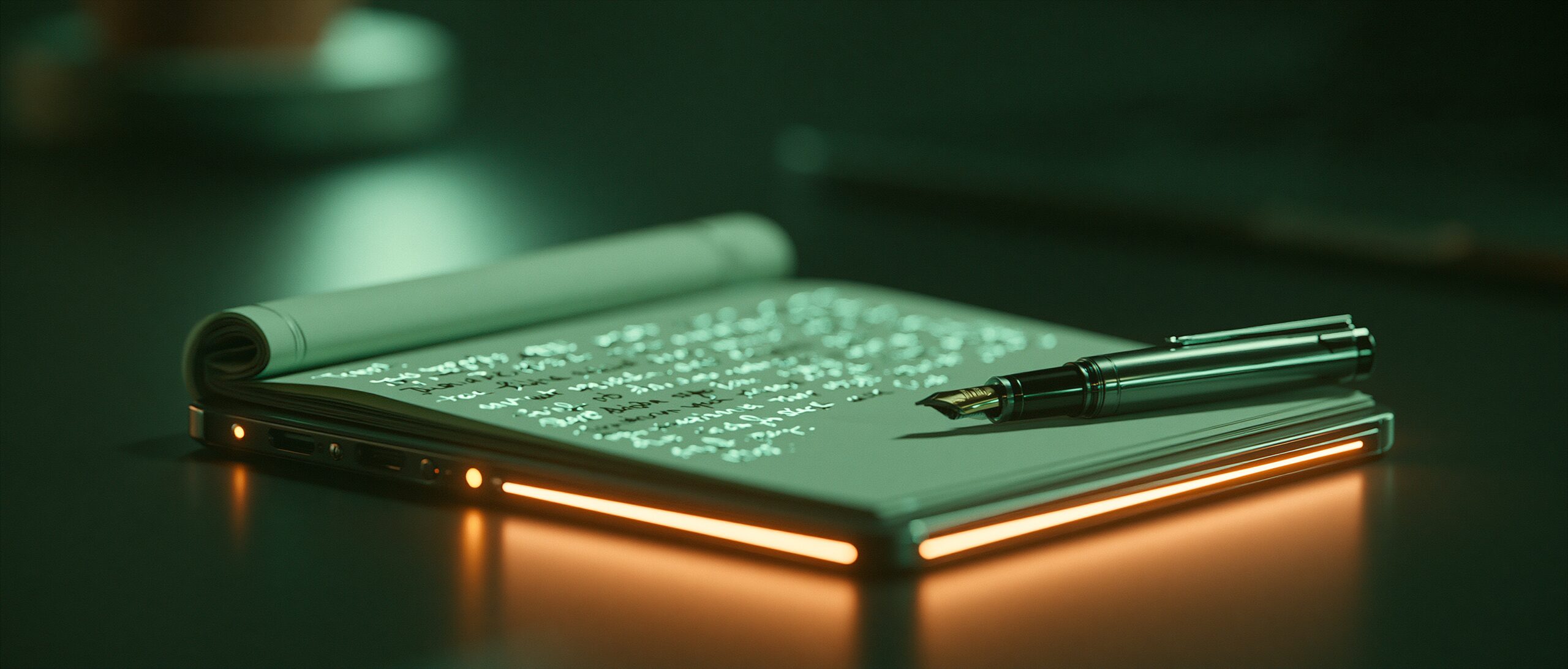 letters, photographed in the dark