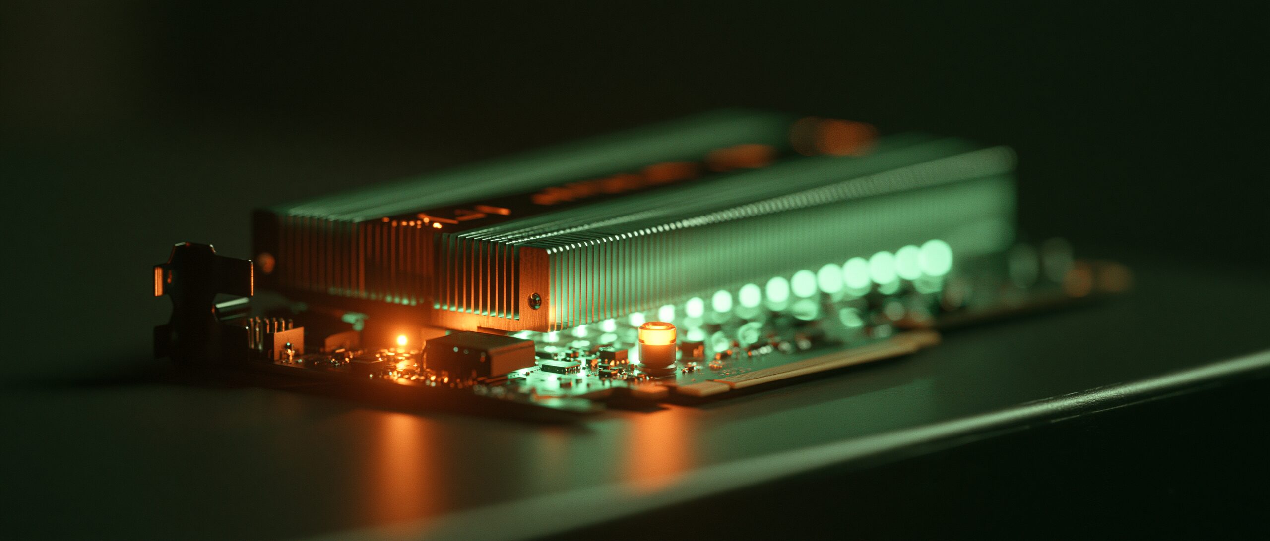 The Model Lab, an instrument photographed in the dark