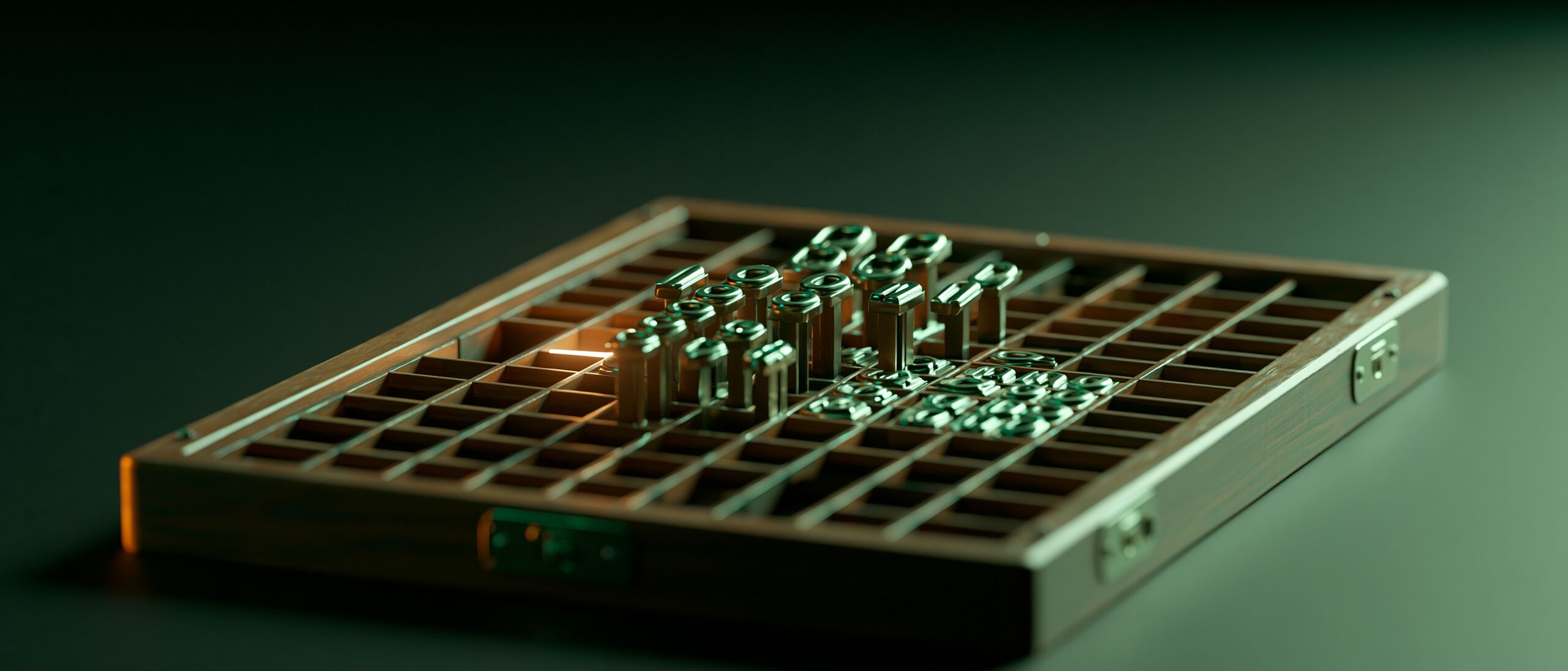 Primitives, an instrument photographed in the dark